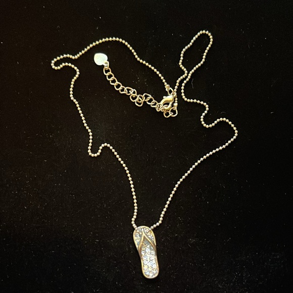 Silver Zirconia Sandal Necklace - Picture 13 of 17